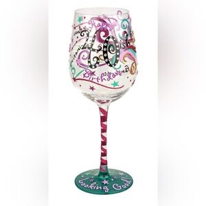 Colorful Birthday Wine Glass - 40ish